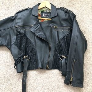 Le Beau Channi's Creation Black Leather Jacket Medium